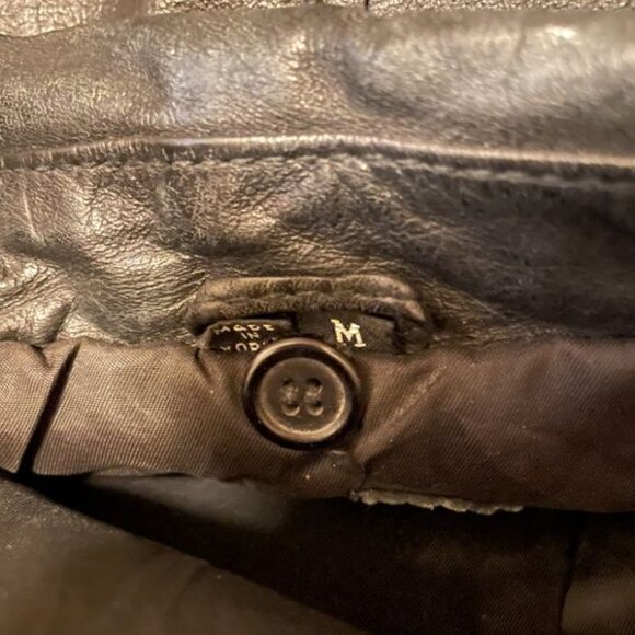 Greg Bell Men's Size M Soft Genuine Leather Black Bomber Jacket - Picture 5 of 15